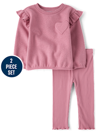 Toddler Girls Heart 2-Piece Outfit Set