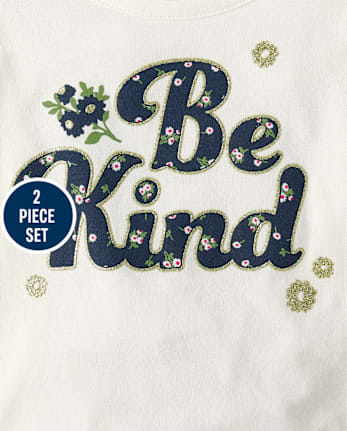 Niños pequeños Niña Be Kind Conjunto de 2 piezas