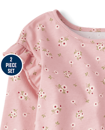 Niños pequeños Niña Floral Conjunto de 2 piezas