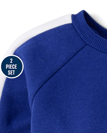 Baby And Toddler Boys Colorblock Premium Fleece 2-Piece Outfit Set