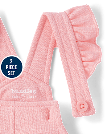 Conjunto de ropa de juego de 2 piezas con forma de corazón para bebé niña