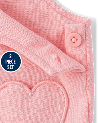 Conjunto de ropa de juego de 2 piezas con forma de corazón para bebé niña