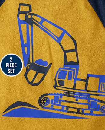 Baby And Toddler Boys Construction Vehicle 2-Piece Outfit Set
