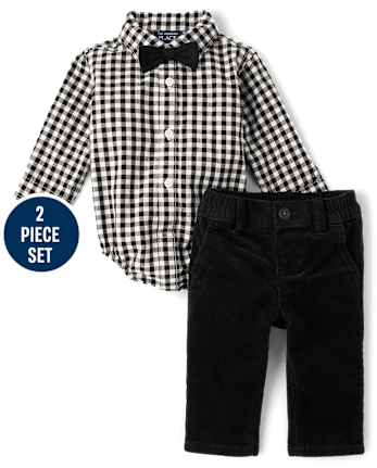 Baby Boys Dad And Me Gingham Poplin 2-Piece Outfit Set