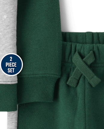 Baby And Toddler Boys Train Premium Fleece 2-Piece Outfit Set