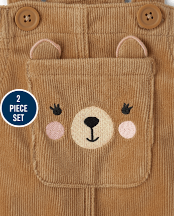 Toddler Girls Bear Skirtall 2-Piece Outfit Set