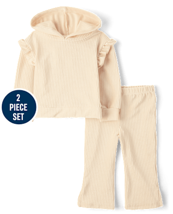 Toddler Girls Ribbed Velour 2-Piece Outfit Set