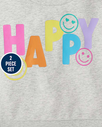 Toddler Girls Graphic Fleece 2-Piece Outfit Set
