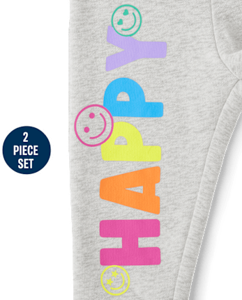 Toddler Girls Graphic Fleece 2-Piece Outfit Set