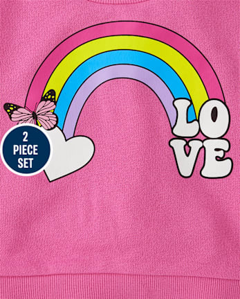 Toddler Girls Graphic Fleece 2-Piece Outfit Set