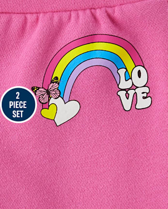Toddler Girls Graphic Fleece 2-Piece Outfit Set