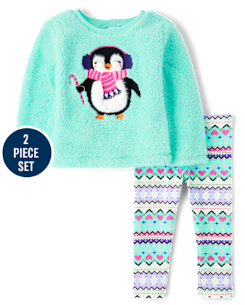 Toddler Girls Penguin 2-Piece Outfit Set