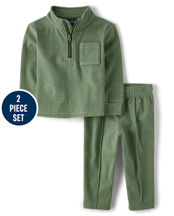 Baby And Toddler Boys Brushed Rib 2-Piece Outfit Set