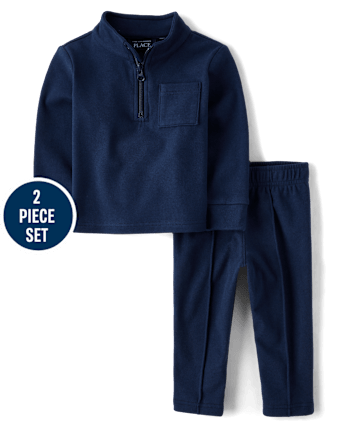 Baby And Toddler Boys Brushed Rib 2-Piece Outfit Set