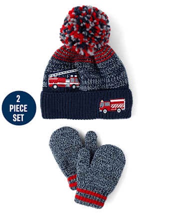 Toddler Boys Fire Truck 2-Piece Cold Weather Set