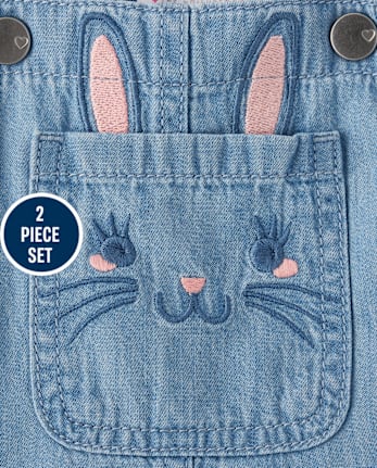 Toddler Girls Bunny Skirtall 2-Piece Outfit Set