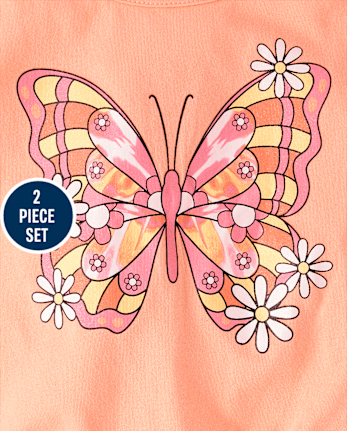 Ensemble 2 pièces papillon pour petite fille