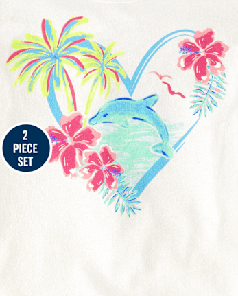 Ensemble 2 pièces à imprimé graphique pour petite fille