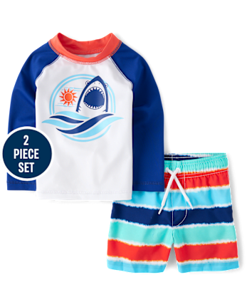 Baby And Toddler Boys Graphic Rashguard Swimsuit