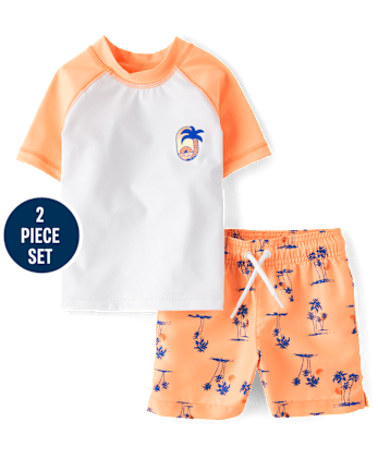 Baby And Toddler Boys Graphic Rashguard Swimsuit