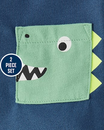 Baby And Toddler Boys Dino 2-Piece Outfit Set