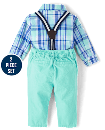 Baby Boys Dad And Me Plaid Poplin 2-Piece Outfit Set