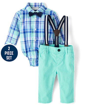 Baby Boys Dad And Me Plaid Poplin 2-Piece Outfit Set