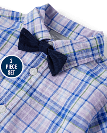 Baby Boys Dad And Me Plaid Poplin 2-Piece Outfit Set