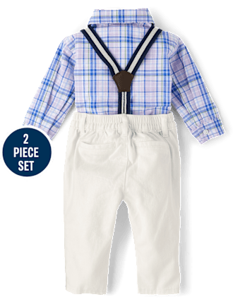 Baby Boys Dad And Me Plaid Poplin 2-Piece Outfit Set