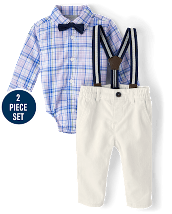 Baby Boys Dad And Me Plaid Poplin 2-Piece Outfit Set