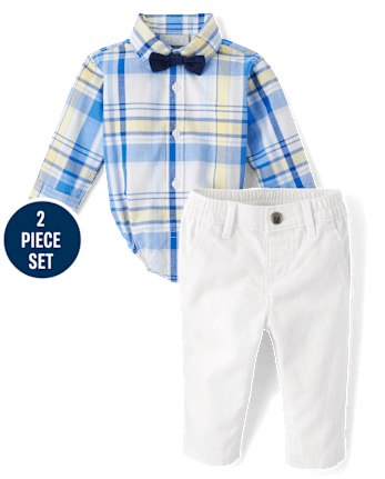 Baby Boys Dad And Me Plaid Poplin 2-Piece Outfit Set