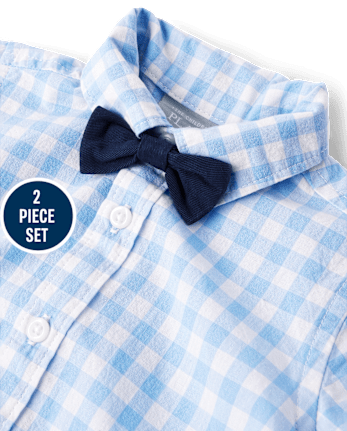 Baby Boys Dad And Me Gingham Poplin 2-Piece Outfit Set
