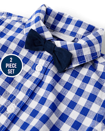 Baby Boys Dad And Me Gingham Poplin 2-Piece Outfit Set