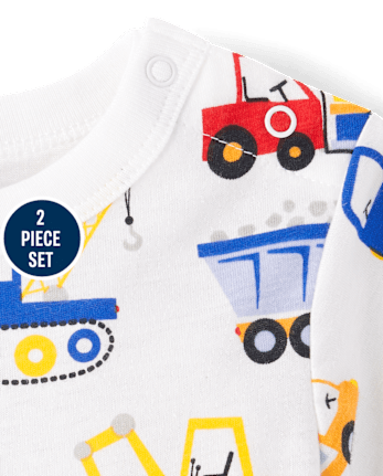 Baby Boys Construction Romper 2-Pack
