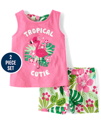 Set Estivo 4 Pezzi Per Bambina: 2 Canotte (Dinosauro E Fragola) + 2 Pantaloncini In Cotone 100% – Taglie 90-150