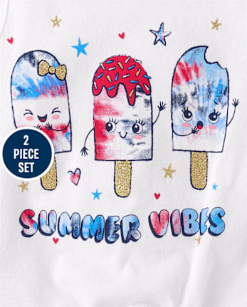 Toddler Girls Americana Popsicle 2-Piece Outfit Set