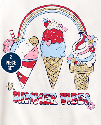 Girls Americana Summer 2-Piece Outfit Set