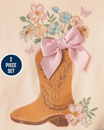 Ensemble 2 pièces bottes de cow-girl pour petite fille