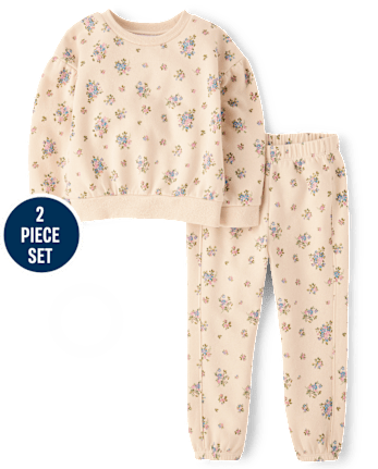 Toddler Girls Print Fleece 2-Piece Outfit Set