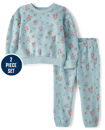 Toddler Girls Print Fleece 2-Piece Outfit Set