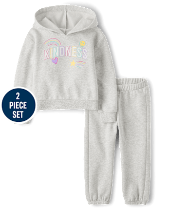 Toddler Girls Graphic Fleece 2-Piece Outfit Set