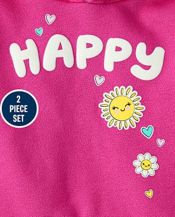 Ensemble 2 pièces en polaire graphique pour petite fille