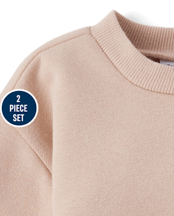 Baby Girls Bear Premium Fleece 2-Piece Playwear Set