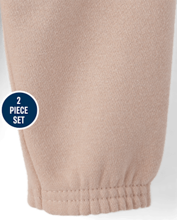 Baby Girls Bear Premium Fleece 2-Piece Playwear Set
