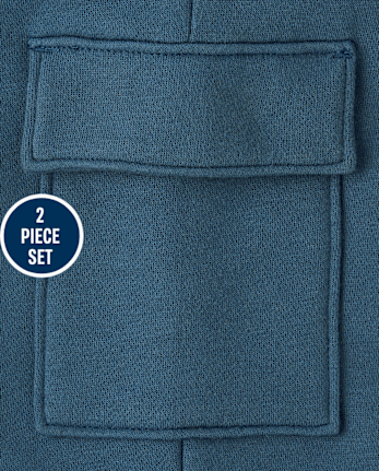 Ensemble 2 pièces en polaire premium colorblock pour bébé et tout-petit garçon