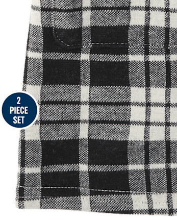 Toddler Girls Plaid Skirtall 2-Piece Outfit Set