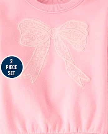 Toddler Girls Puff Graphic Premium Fleece 2-Piece Outfit Set