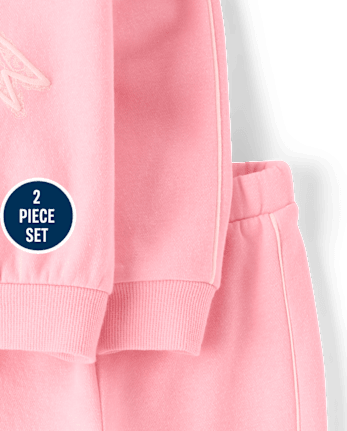 Toddler Girls Puff Graphic Premium Fleece 2-Piece Outfit Set