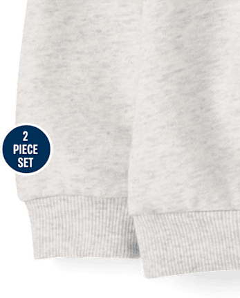 Toddler Girls Foil Bow Premium Fleece 2-Piece Outfit Set