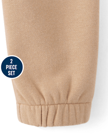 Ensemble 2 pièces en polaire premium avec ours brodé pour bébé et petit garçon